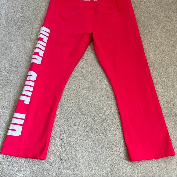 Lorna Jane Never Give Up Hot Pink Cropped Leggings Women’s Size L - Picture 6 of 10